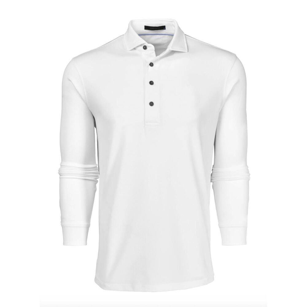 NEW GREYSON CLOTHIERS men's omaha long sleeve polo in arctic